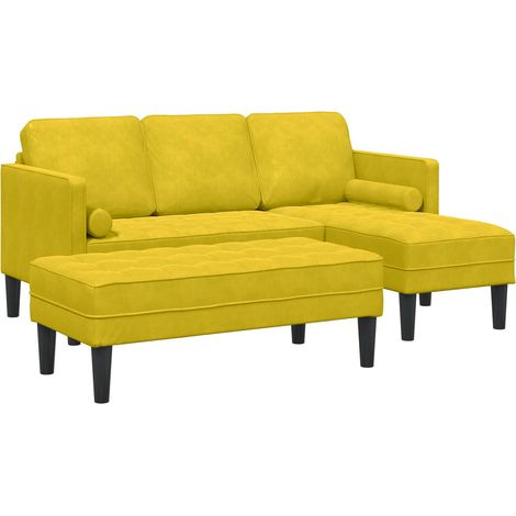 Sofa Set mit Kissen 2 pcs Gelb Polyester (1/5)