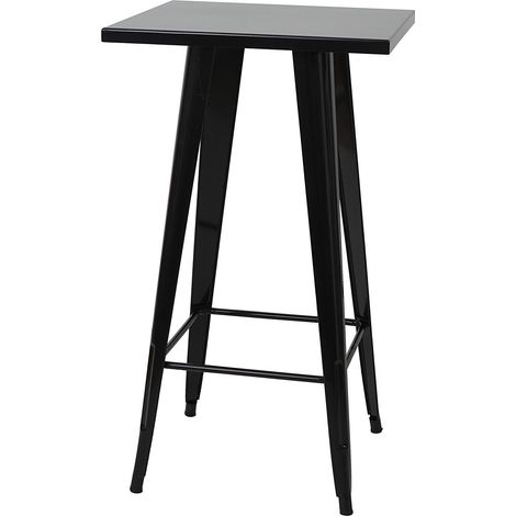 Décoshop26 – Table haute mange debout en métal noir – Dimensions 105x60x60 cm – Pieds caoutchoutés pour stabilité – TAB04008