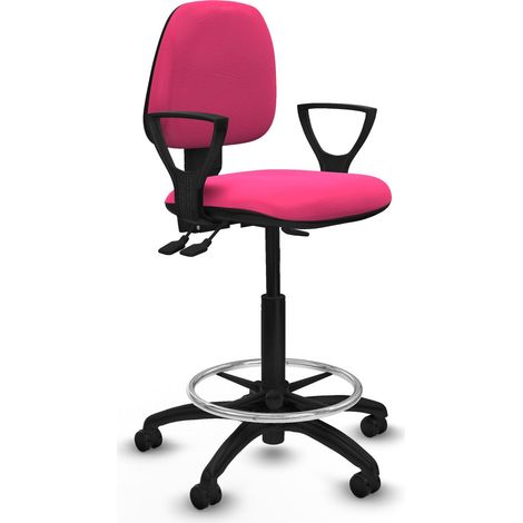 Taburete de oficina piqueras y crespo rosa cuero sintético poliamida (1/2)