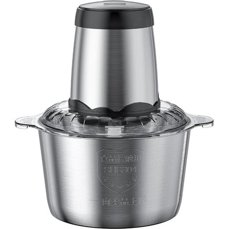 Picadora de alimentos eléctrica con recipiente de acero inoxidable de 3 l, picadora de carne de 300 W, pica carne, cebolla, hierbas y frutos secos de forma rápida y sencilla. (1/4)