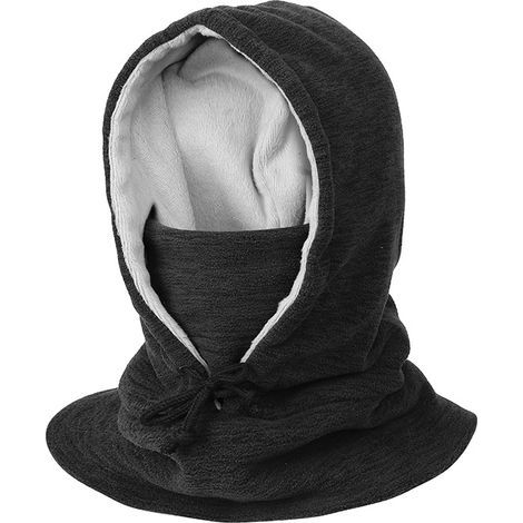 Cagoule d'hiver en polaire épaisse avec capuche, cagoule masque facial d'hiver chaud en peluche casquette en velours pour la neige, le ski, le cyclisme, masque complet pour adultes hommes (1/4)
