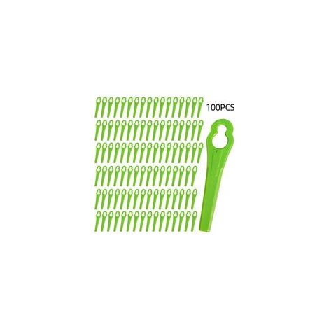 Lot de 100 Lames Compatible pour Coupe Bordure Stihl PolyCut 2-2 PolyCut 3-2, FSA 45 FSA 57 FSE 52, Lames en Plastique pour Coupe Bordure Stihl sans Fil (1/5)
