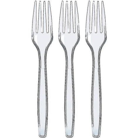 100 fourchettes transparentes robustes et réutilisables (1/5)