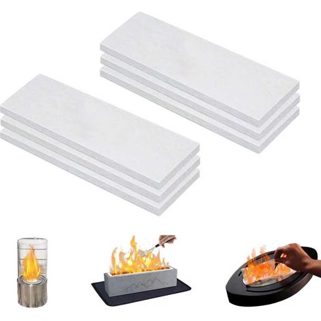 Laine de céramique pour le bioéthanol 300x100x13mm Éponge en céramique de foyer en laine Convient aux cheminées, aux poêles à barbecue pour aider à la combustion (6 packs)