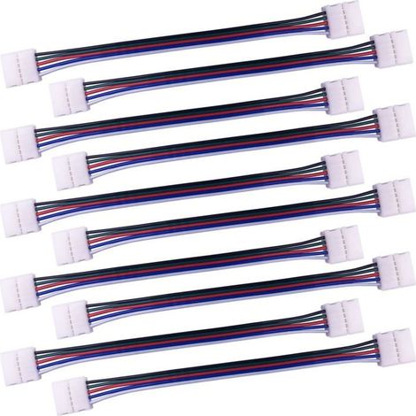 HOXILEELEO - 10pcs Câble connecteur RGBW 5 Broches Lampe Bande LED de 10mm Convertisseur de lumière Ruban LED sans Soudure Adaptateur (1/5)