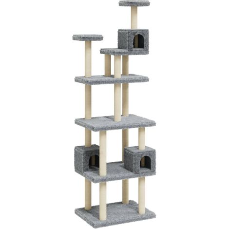 Arbre à chat avec griffoirs en sisal Gris clair 188 cm