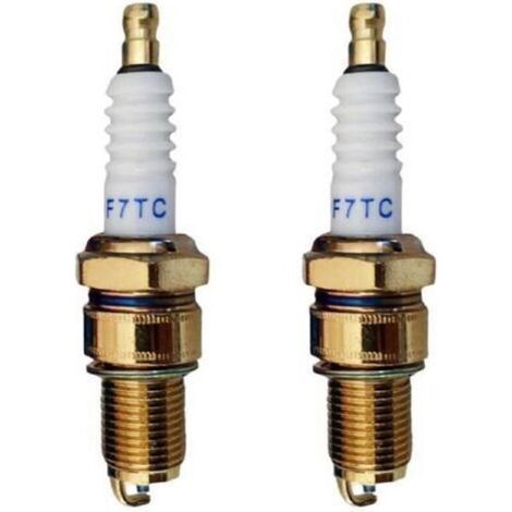 Bougie d'allumage, bougie d'allumage métallique, bougie d'allumage à électrode, bougie d'allumage de moteur, bougie d'allumage de tondeuse à gazon, bougie d'allumage F7TC (2 pièces) (1/4)