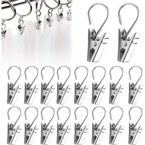 Fermagli per tende - Acciaio inossidabile - Set da 20 (1/5)