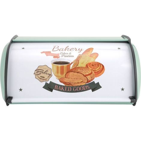 1 pièce boîte à pain en fer, style rétro, grande capacité 15 x 24 x 33 cm, rangement cuisine pour pain et pâtisserie