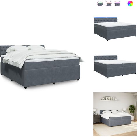 Sommier à lattes de lit et matelas Gris foncé 200x200cm Velours - Sommier À Lattes De Lit - Sommiers À Lattes De Lit - Lit - Meuble De Chambre À Coucher (1/5)
