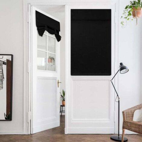 Rideaux occultants pour porte-fenêtre, rideaux pour vitres, isolation thermique, pour chambre à coucher, noir, 66 x 102 cm, 1 panneau (1/4)