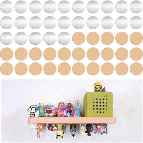 50 PCS Métalliques Autocollantes pour Figurines Tonie, Plaques de Métal avec Adhésif Base, Plaque Métallique Ronde en Fer pour TéléPhone Portable, Décorez La Chambre d'enfant avec des Figurines Tonie (1/5)