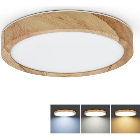 Plafonnier LED encastrable, ultra-mince de 23 cm, ampoule ronde de 12 W, 3 couleurs interchangeables (3000K-6000K) (1/3)