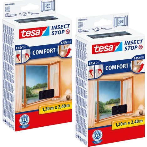 Mosquitera TESA para ventana con cierre de velcro, 1,2 x 2,4 m (x2) (1/5)