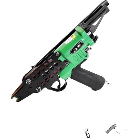 Grapadora neumática tipo C, capacidad para 100 grapas, diseño ligero, color verde. (1/2)
