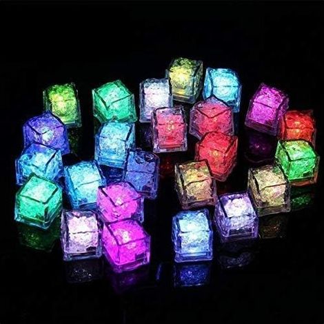 Lot de 12 Coloré Glaçon Lumineux LED,Lumineux pour Mariage Club Bar Boisson KTV Décoration Veilleuse Party de Mariage Décor