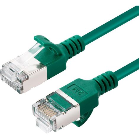 Câble réseau MicroConnect CAT6A U-FTP Slim LSZH 10 m Vert, V-FTP6A10G-SLIM