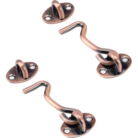 Set mit 2 Scheunentürriegeln, 75 cm Haken für Schiebetüren im Scheunenstil inklusive Schrauben, Farbe: Rotbronze (1/5)