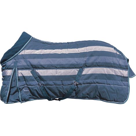 140 cm, Marrone: Coperta da box imbottita 350 g con cinghie incrociate e sottocoscia, soffietto e collo in pile