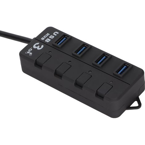 Hub USB 4 Ports avec Alimentation Externe et Interrupteurs Individuels - Stable et Fiable pour Périphériques (1/5)