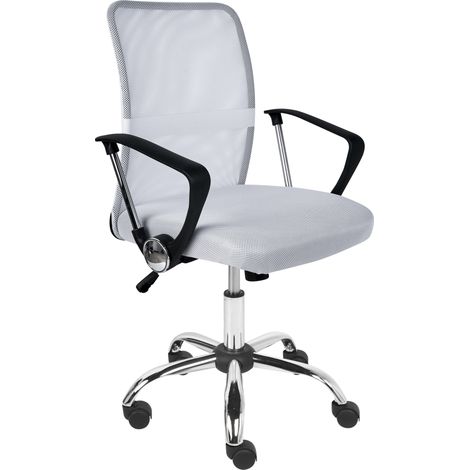 Silla de oficina de escritorio giratoria ajustable en altura tapicería de malla blanco crema Best (1/5)