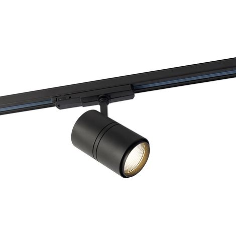 QAZQA Foco de carril moderno regulable trifásico negro con LED
