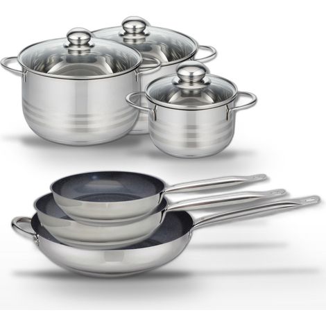 Lot de 3 Poêles 24/28/32 cm Elo Profi Therm Platinum et 3 Faitouts 16/20/24 cm (1/5)