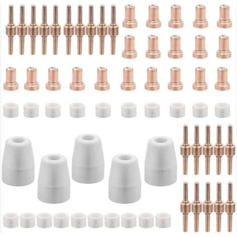 65 consommables pour découpeur plasma PT31 Parkside Cut 30 40 50, accessoires pour découpeur plasma, électrode, buse