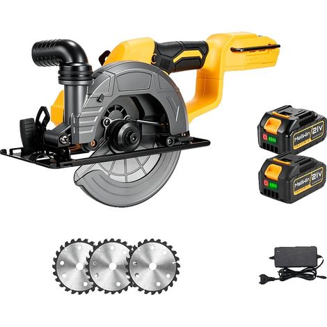 Scie circulaire, angle de coupe réglable, moteur sans balais, 2xEnsemble de batteries (1/2)