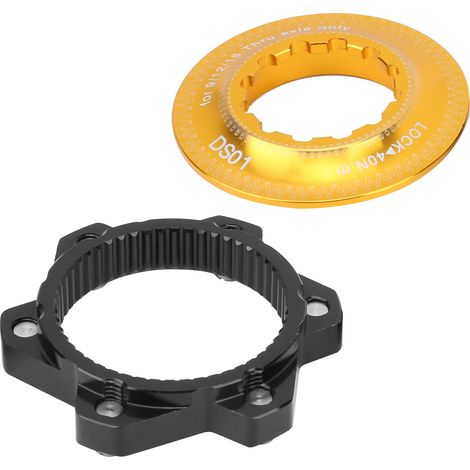 Adaptateur Frein Disque VTT 6 Trou Center Lock pour Vélo (Noir Doré)