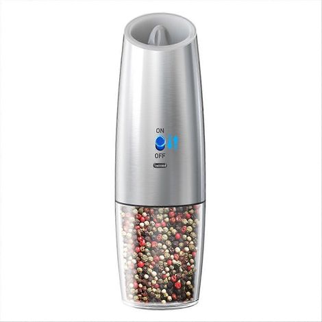 1 pièce sensing électrique moulin à sel et poivre ensemble réglable spice mills pour cuisine automatique sans fil gadget (1/5)