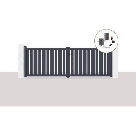 Pack portail battant électrique 350x120cm VEYMONT + Motorisation BUNKER B500 (1/5)