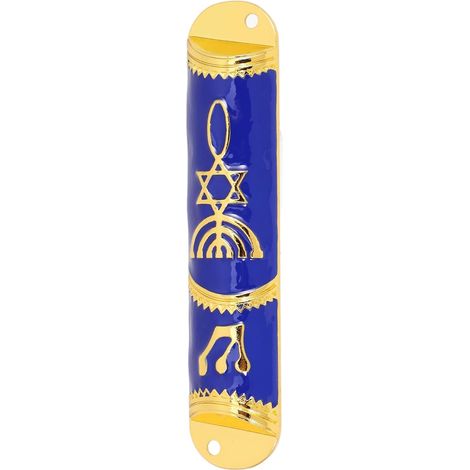 Blue Zinc Alloy Door Mezuzah, Delicate Retro Religious Decor with Two Small Holes, Creates a Spiritual Atmosphere for Interior Decoration, Random Color (1/5)