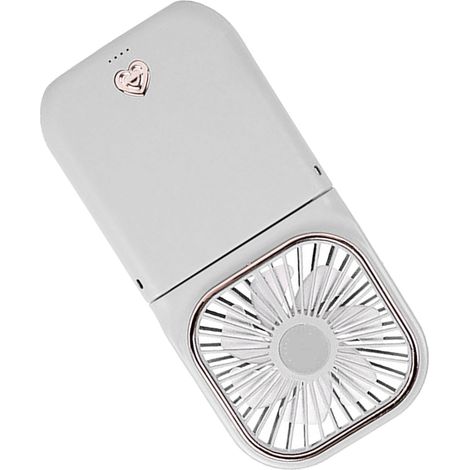 Faltbarer Nackenventilator mit drei Geschwindigkeitsstufen, USB-aufladbar, tragbar, kleiner Nackenventilator zum Tragen um den Hals, ideal für Wanderungen und Picknicks, Weiß (1/5)