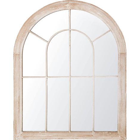 Beliani – Miroir mural vintage en métal arqué effet rouillé – Dimensions 69x88 cm – Cadre robuste avec crochets de suspension – Pour salon et entrée (1/5)