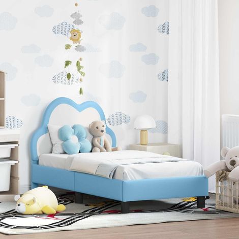 Kinderbettgestell mit Kopfteil mit Kopfteil Blau 70 x 140 cm PU