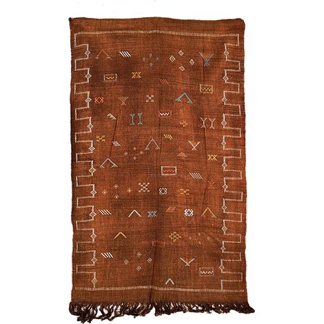 SABRA - Tapis Berbère en Soie de Cactus - Modèle A22 - Tapis Tissé à la Main Style Ethnique et Bohème - Décoration Artisanale Unique