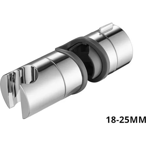 (18-25 mm chromé) Accessoires de salle de bain Support universel pour barre de douche coulissante en plastique ABS 18-25 mm, fixation réglable (1/5)