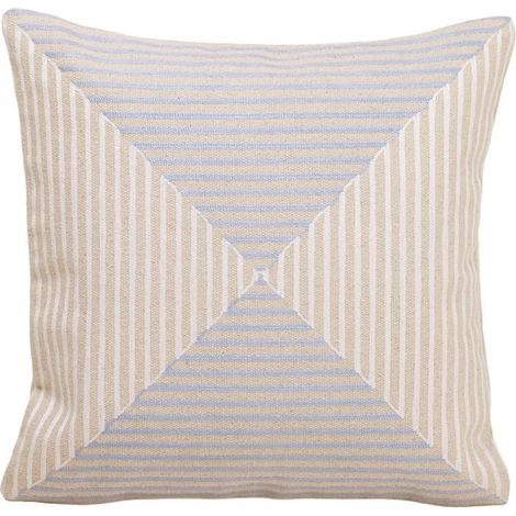 Housse de coussin en Coton épais et broderie chaînette rayée bicolore JHULIO (1/5)