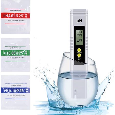 Testeur pH Mètre PH Metre Electronique avec écran LCD Test de pH pour Piscines Testeur Piscine Testeur Spa Plage de Mesure de 0 à 14 pH pour Aquarium, Piscine, Hydroponie B (1/5)
