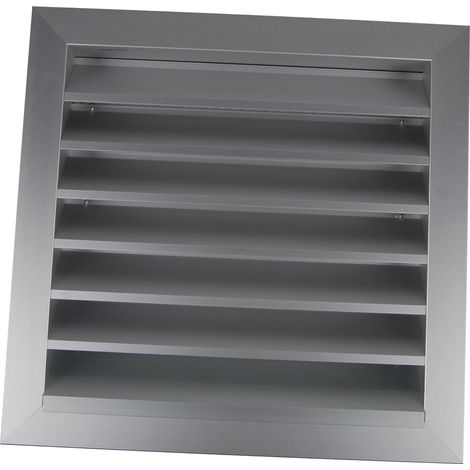 Grille d'aération extérieure avec ailettes à 45° - Aluminium anodisé 400x390