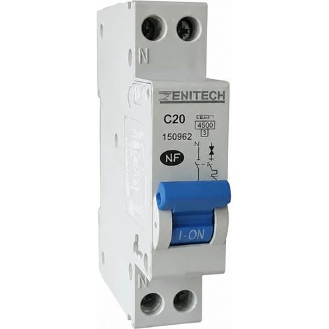 Interruttore da 3KA fase/neutro da 20 ampere.