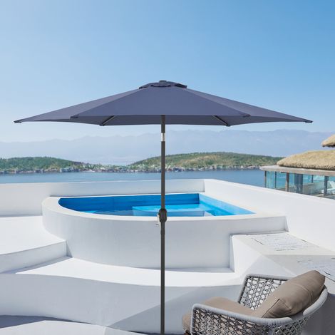 Sonnenschirm Altino mit Knickgelenk Navyblau [casa.pro]