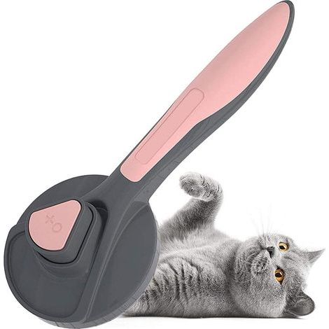 Brosse pour animaux, brosse pour chiens et chats, élimine 90 % des poils morts et détachés, pour chiens et chats à poils mi-longs et longs - rose-AquaForge (1/5)