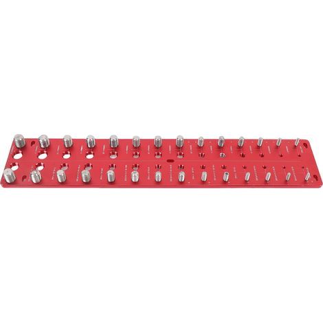 Keenso Vérificateur de Filetage, Identifiant de Vis à écrou Standard Métrique de 28 Trous avec Option de Montage Mural pour la Réparation Automatique Mécanique Maison Faite à la Main (rouge)