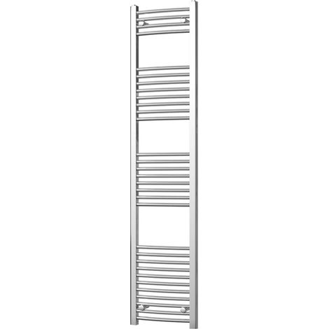 Zennor - Chrome Heated Towel Rail - H1800mm x W400mm - Curved (1/3)