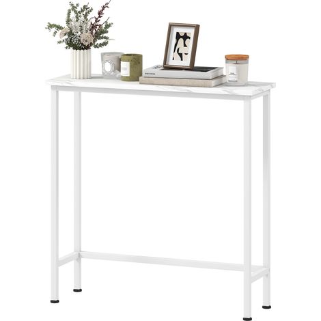 Console avec pieds réglables et système anti-basculement anti-basculement réglables et système anti-basculement pliable 75 x 24 x 76 cm blanche Console, table d'entrée (1/5)