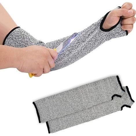 Manches en Tricot Résistant Aux Coupures, Protection de Niveau 5 Anti-Coupure Gants de Jardinage Travail Outil de Protection de sécurité Empêcher les éraflures Rayures Peau Irritations UV (1 Paire) (1/5)
