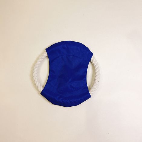 Jouets pour chiens frisbee chien soucoupe volante animal de compagnie corde de coton naturel jouet d'entraînement interactif en plein air dents jetant des jouets à mâcher pour chiens moyens(bleu)