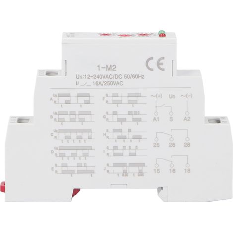 Relais temporisé multifonction DIN Rail, minuterie à retardement normalement ouvert, interrupteur temporisateur AC DC 12-240V (1/5)